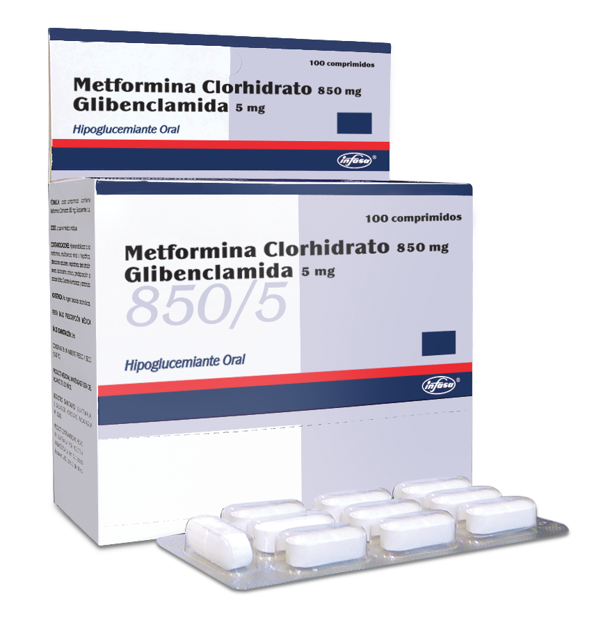 Metformina Clorhidrato 850mg Glibenclamida 5mg